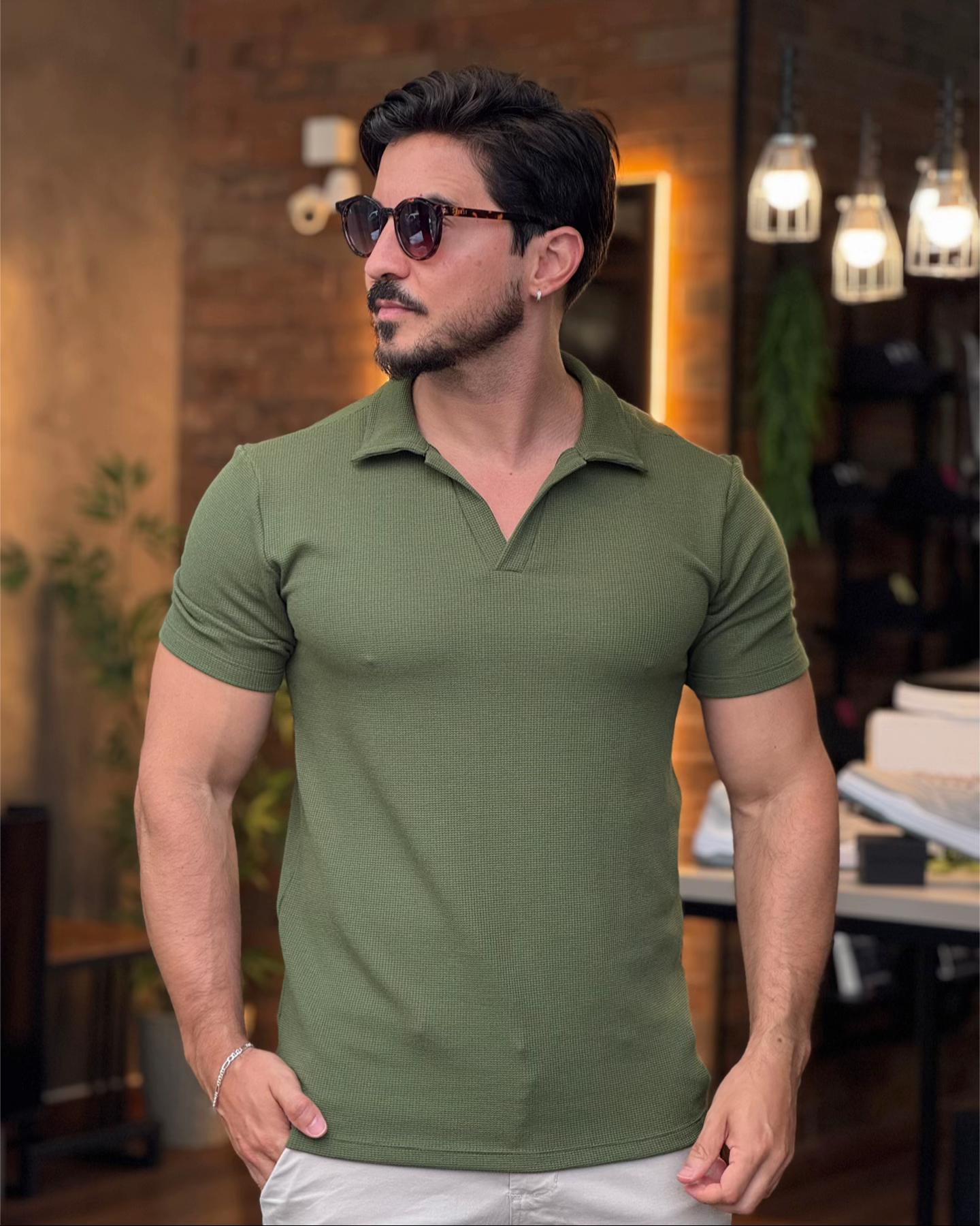 Polo Italiana verde militar